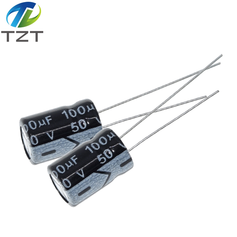 TZT 50PCS Higt quality 50V100UF 8*12mm 100UF 50V 8*12 Electrolytic capacitor