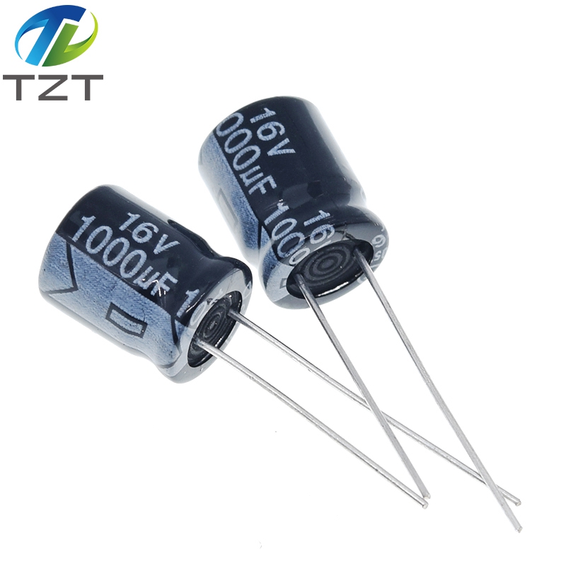 TZT 10PCS Higt quality 16V1000UF 10*13mm 1000UF 16V 10*13 Electrolytic capacitor