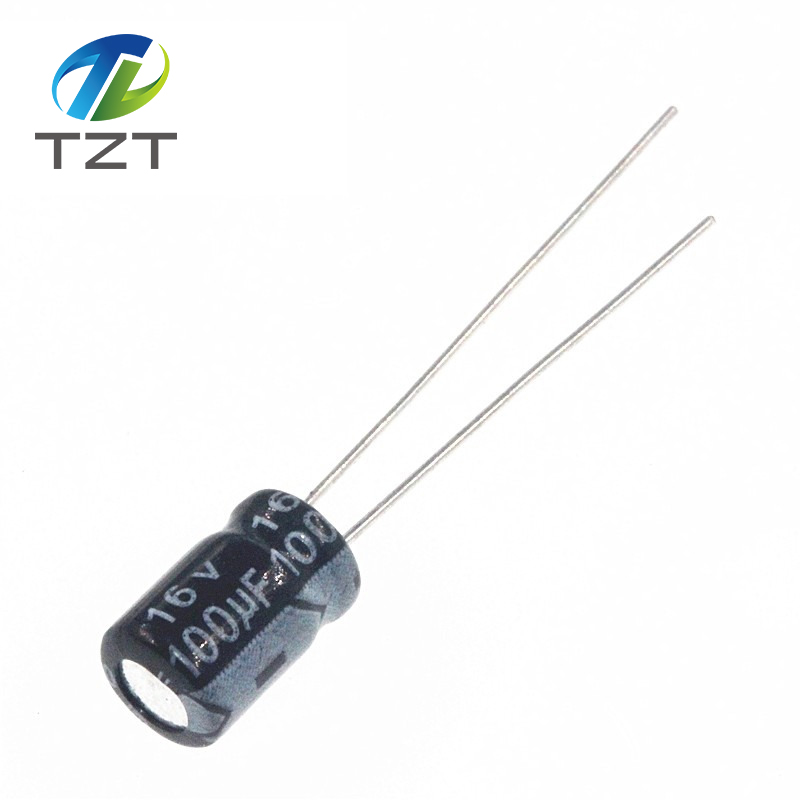 TZT 50PCS Higt quality 16V100UF 5*7mm 100UF 16V 5*7 Electrolytic capacitor