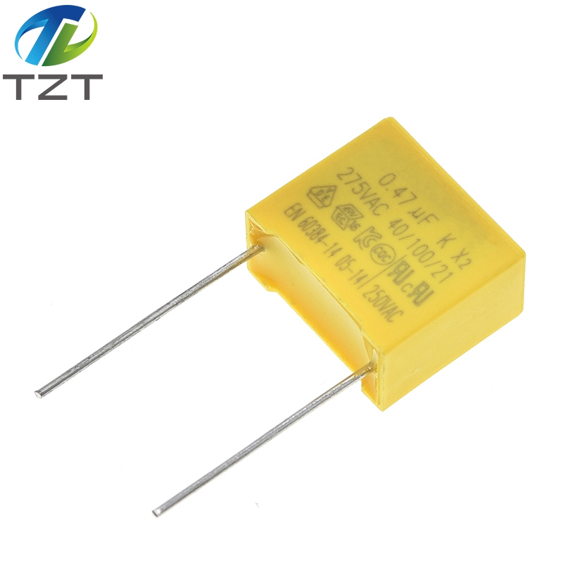 TZT 10pcs 470nF capacitor X2 capacitor 275VAC Pitch 15mm X2 Polypropylene film capacitor 0.47uF