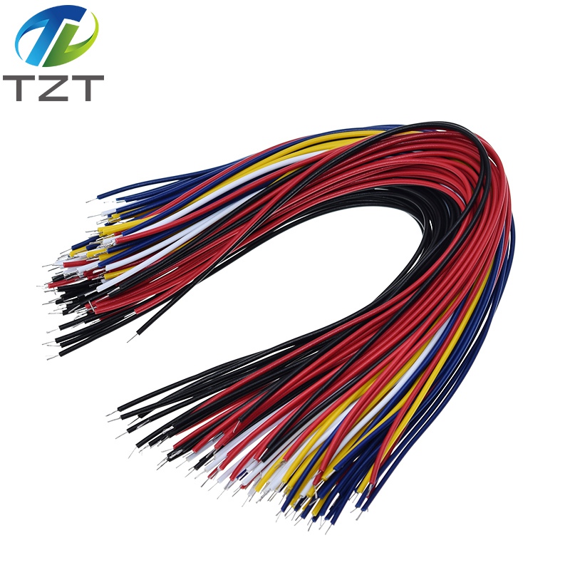 TZT 100PCS 20CM Color Flexible Two Ends Tin-plated Breadboard Jumper Cable Wires