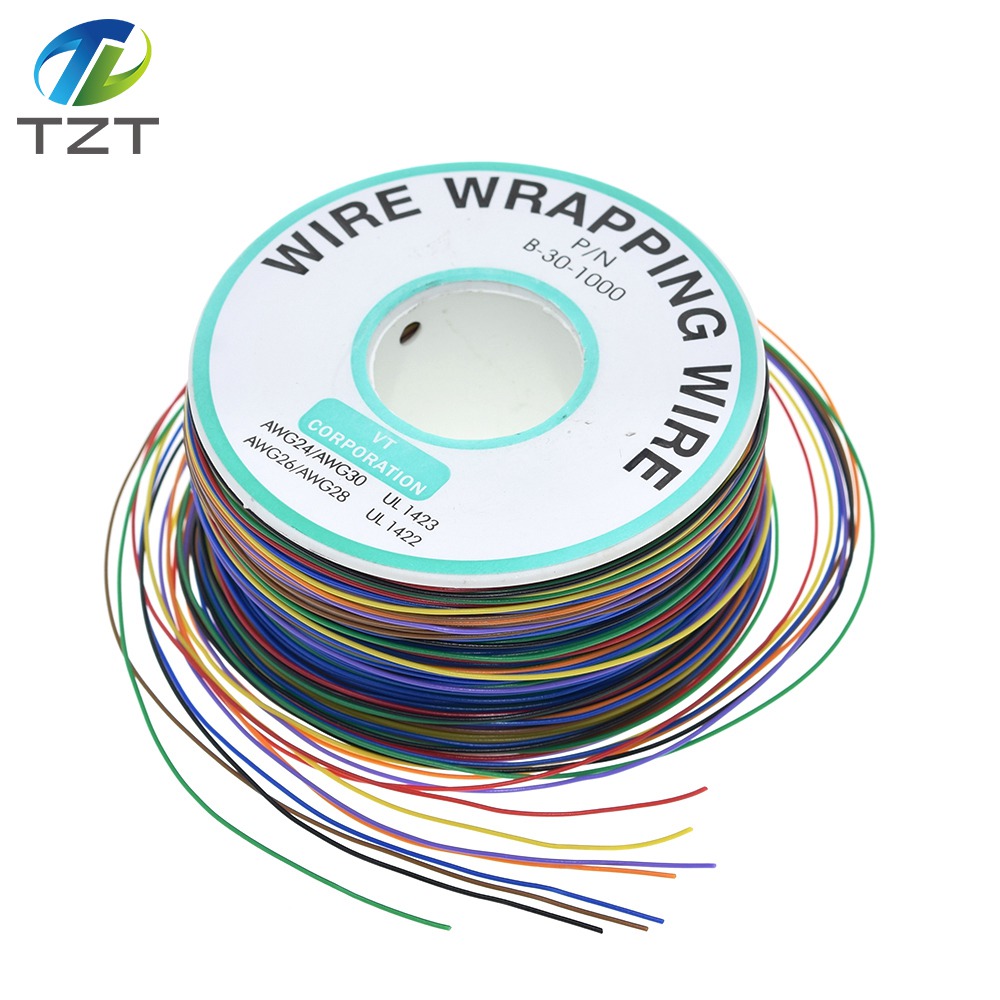 265m 8 Color 30AWG Jump Wire Wrapping Tinned Copper Solid PVC insulation Single Strand Copper Cable Ok Wire Electrical Wire XF30
