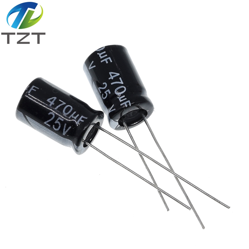 TZT 20PCS Higt quality 25V470UF 8*12mm 470UF 25V 8*12 Electrolytic capacitor