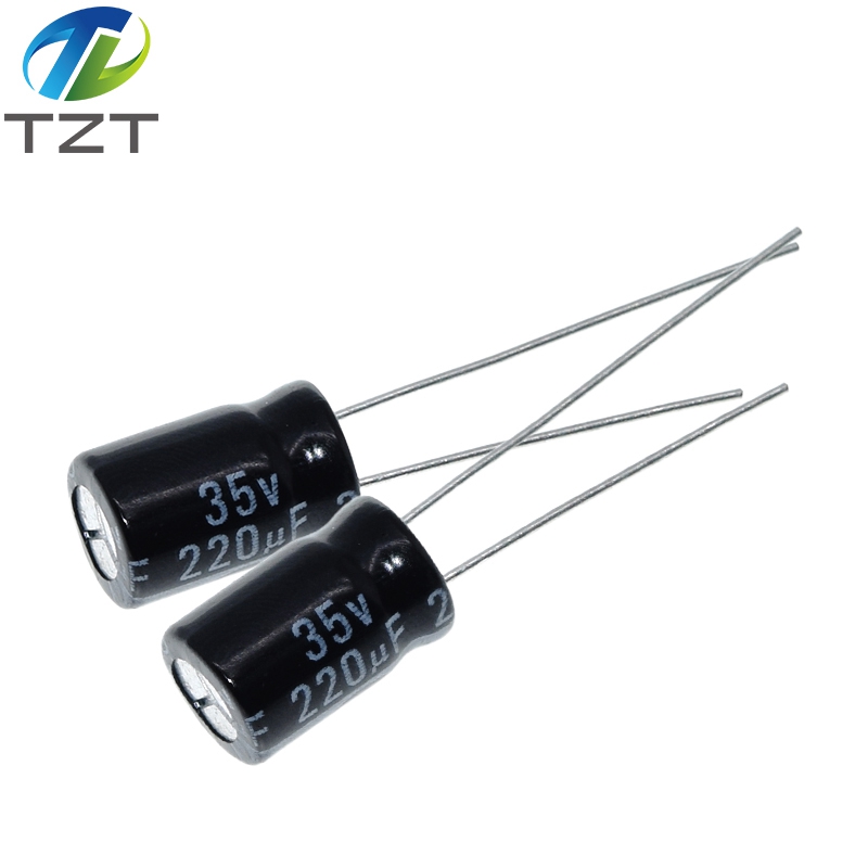TZT 20PCS Higt quality 35V 220UF 8*12mm 220UF 35V 8*12 Electrolytic capacitor