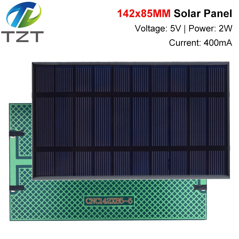 Smart Electronics 400mA 5V 2W Solar Cells Solar Panel Phone Charger Home Improvement 142mm*85mm Polycrystalline Silicon