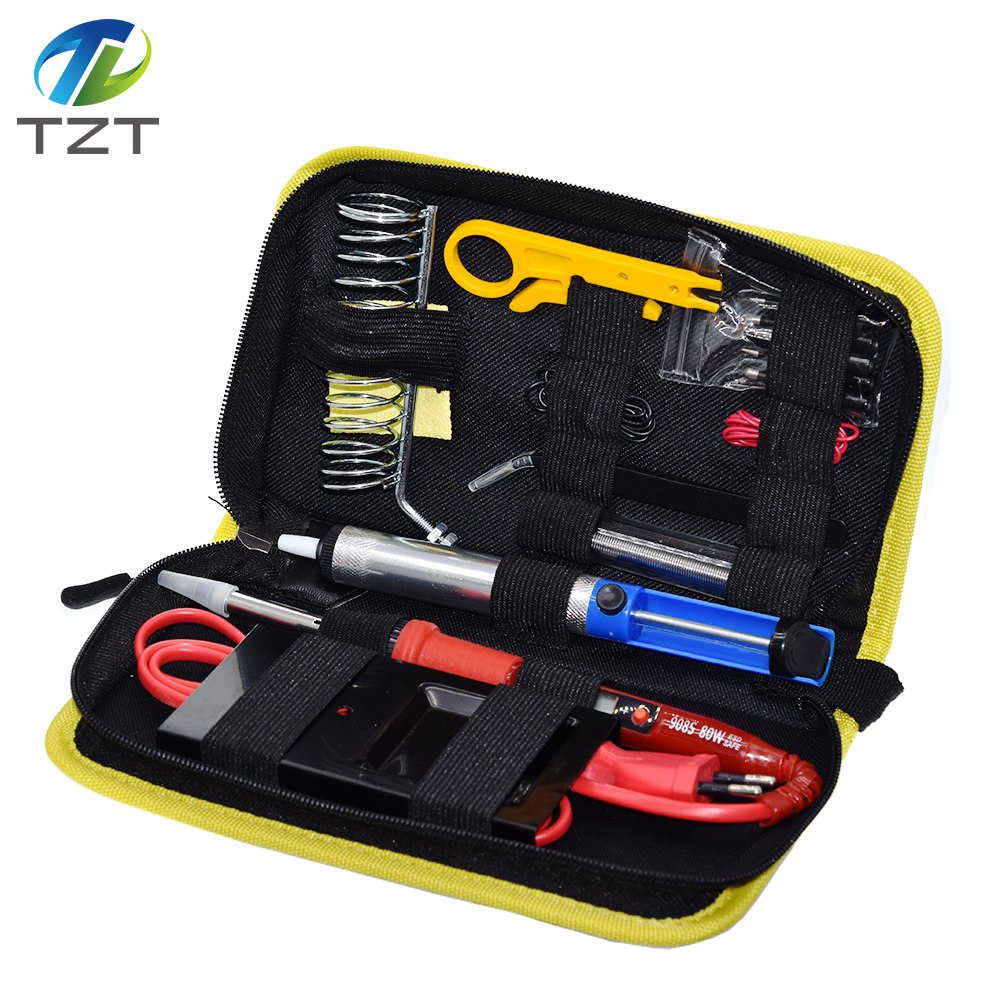 Soldering iron kit adjustable temperature 220V 80W LCD solder welding tools Ceramic heater soldering tips Desoldering Pump