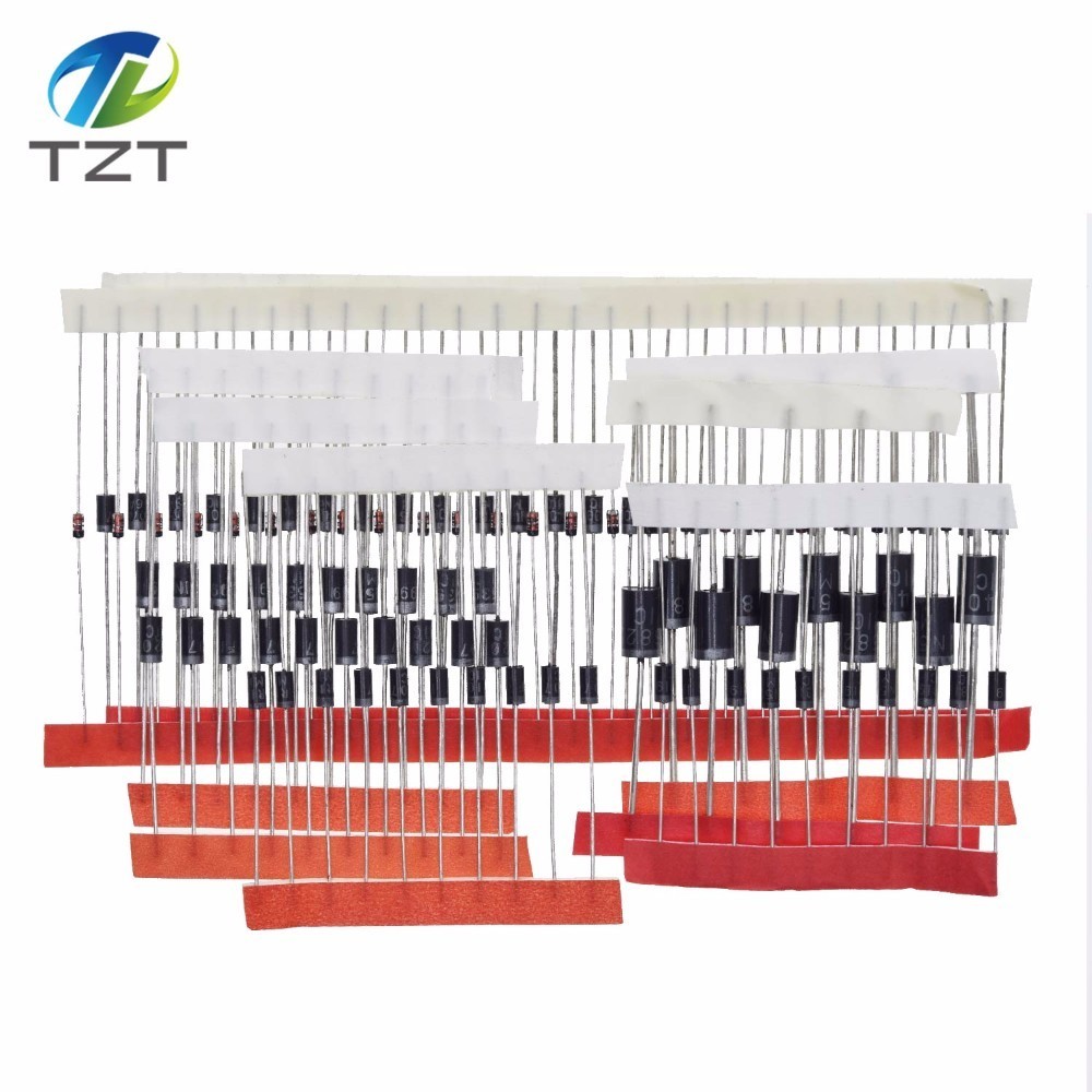 TZT Schottky Diode kit set 1N4148 1N4007 1N5819 1N5399 1N5408 1N5822 FR107 FR207,8values=100pcs,Electronic Components