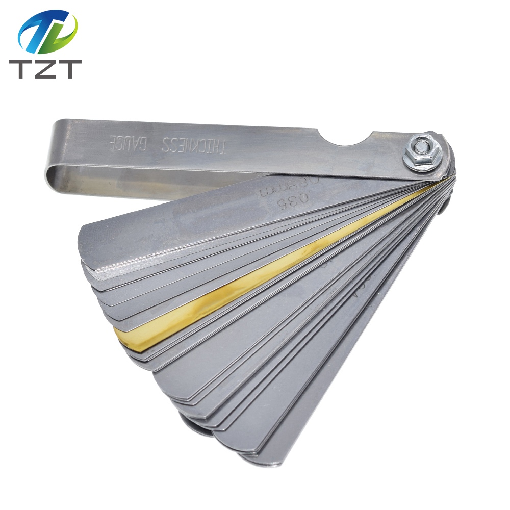 TZT 32pcs Range Finder Feeler Gauge Valve Teaching Feeler Gauge 0.04-0.88 mm Gap Size .0015-.035 Copper Sheet Brand New