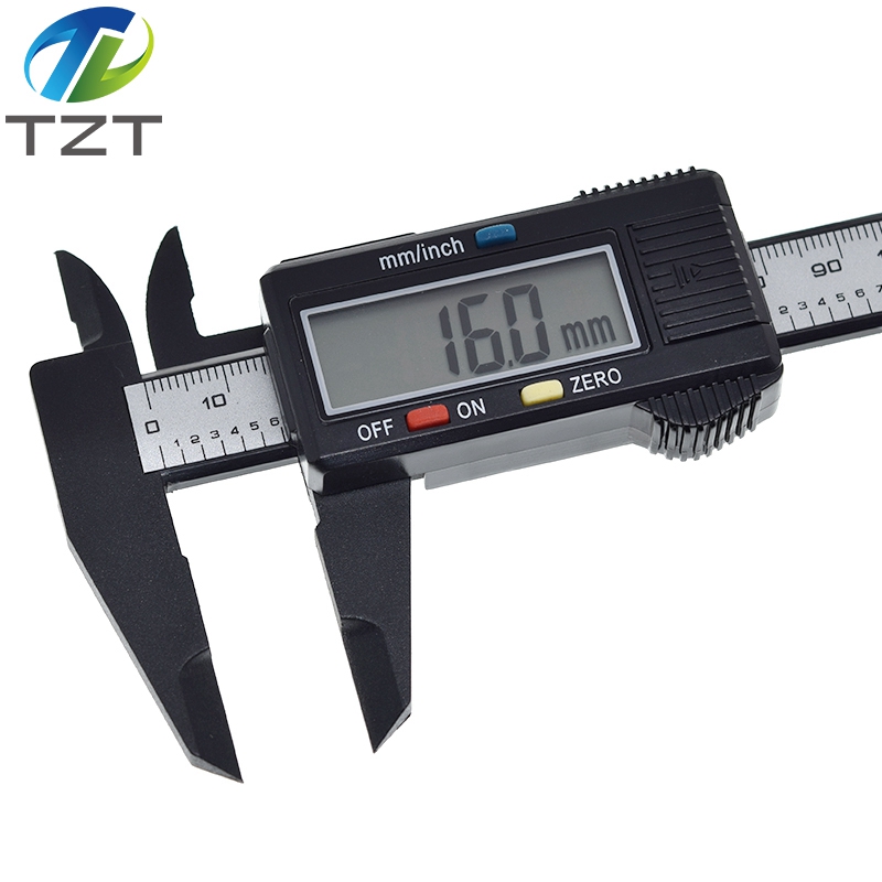 TZT New Arrival 150mm 6 inch LCD Digital Electronic Carbon Fiber Vernier Caliper Gauge Micrometer Measuring Tool