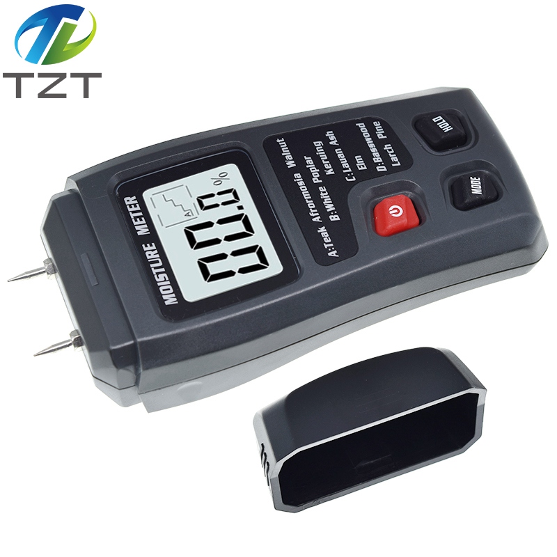 TZT Wood Moisture Meter Hygrometer Timber Damp Detector Tree Density Digital Wood Humidity Tester