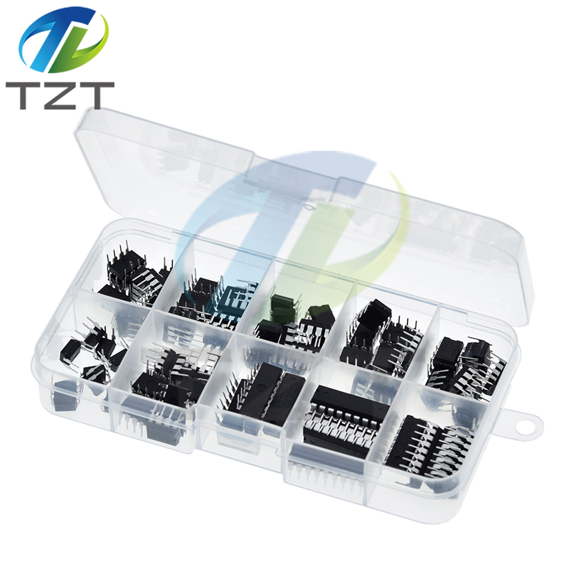 TZT 85PCS/Lot Integrated Circuit DIP IC Combination Set NE555 LM324N LM393P UA741CN PC817 LM358P LM386N