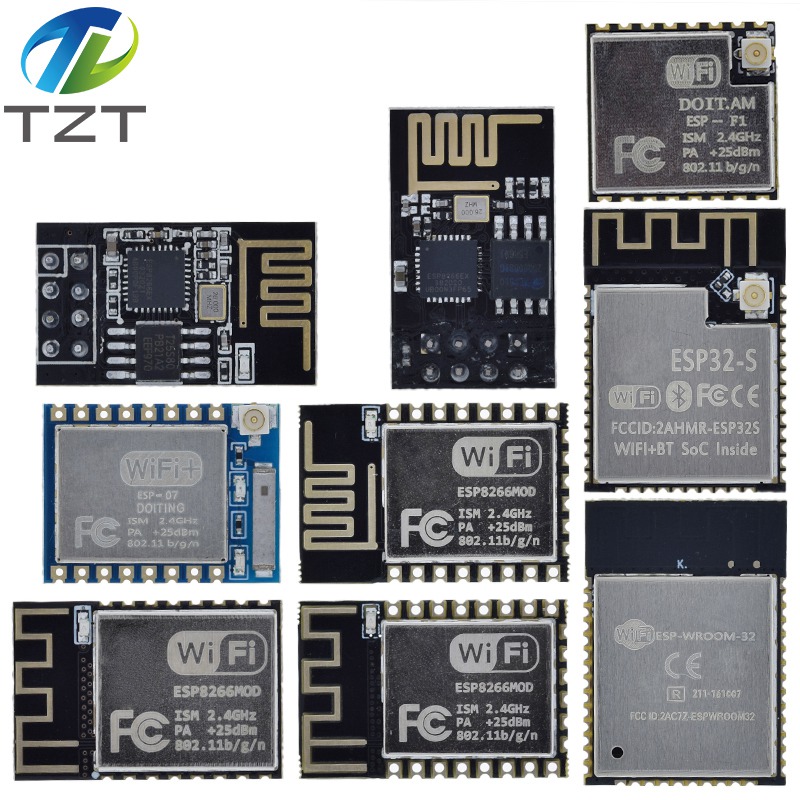 TZT ESP8266 ESP-01 ESP-01S ESP-07 ESP-12E ESP-12F ESP-32 ESP-32S Serial WIFI Wireless Module Wireless Transceiver 2.4G