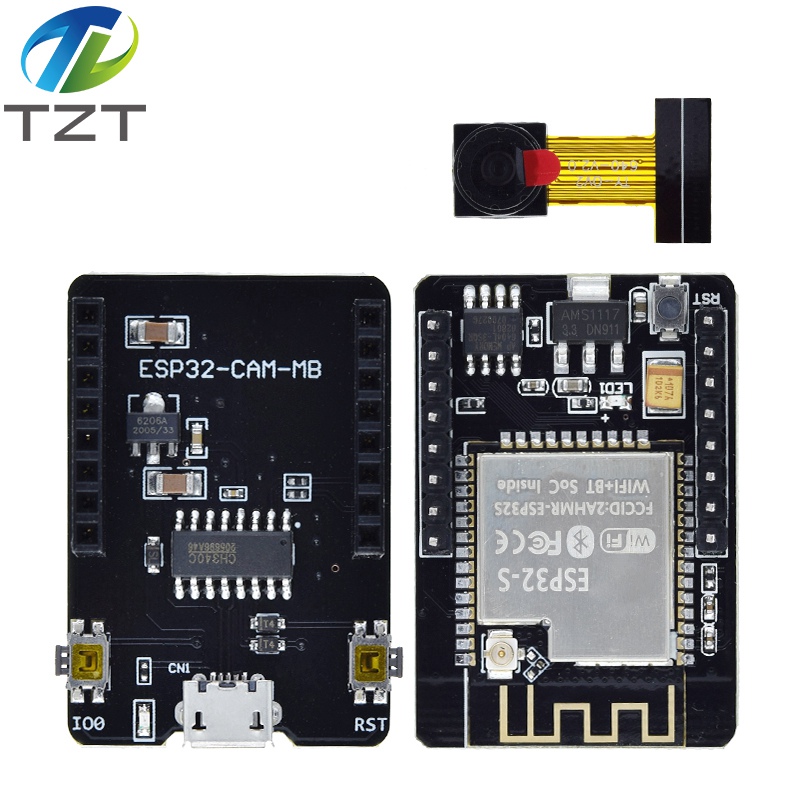 TZT ESP32-CAM-MB WIFI ESP32 CAM Bluetooth Development Board with OV2640 Camera MICRO USB to Serial Port CH340G Nodemcu