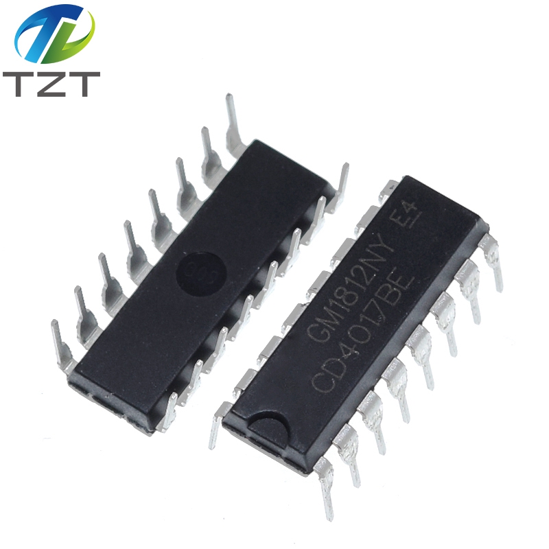 TZT 1PCS CD4017 CD4017B CD4017BE 4017 DECADE COUNTER DIVIDER IC