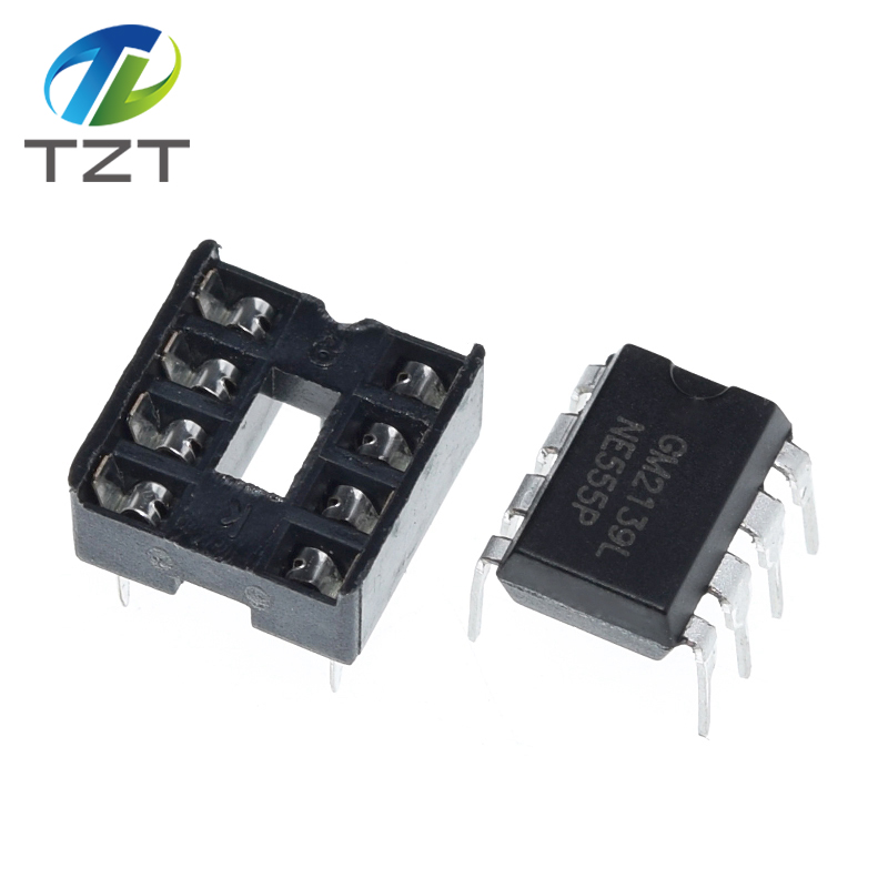 TZT 20Pcs , (10 Each) NE555 NE555P IC 555 Timer Programming Oscillator Chip & 8 Pin DIP Sockets