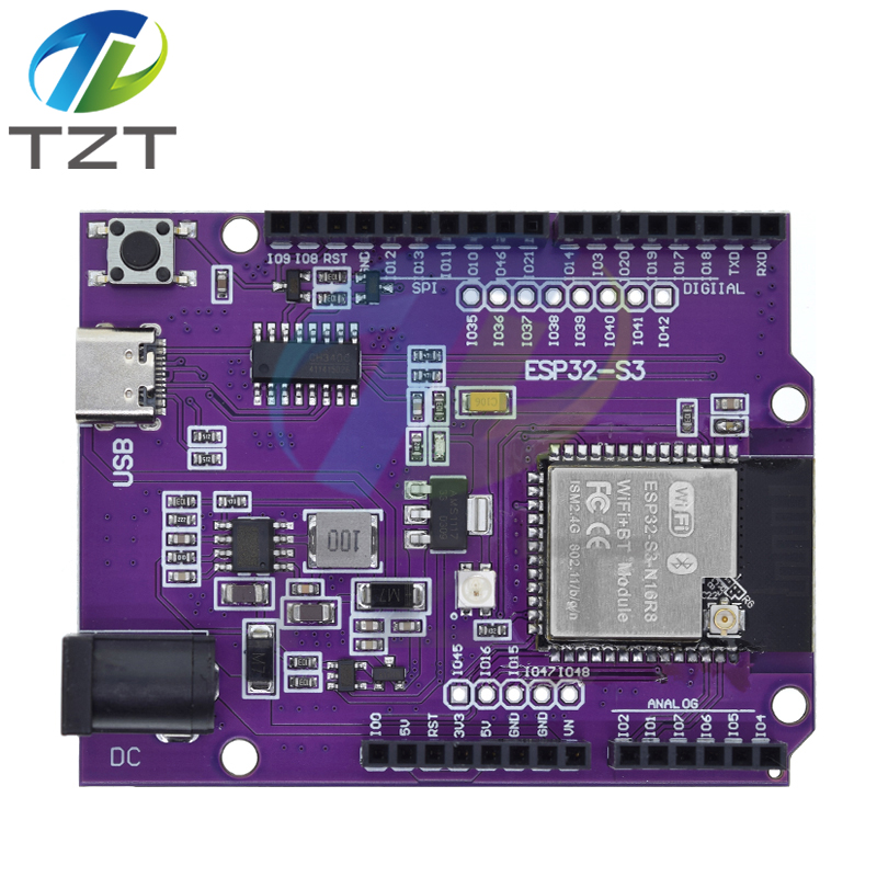 TZT D1 ESP32-S3 WiFi+Bluetooth 16MB Flash UNO D1 R3 Board Module CH340 N16R8 For ESP32 ESP-32 Development Board Wireless Module