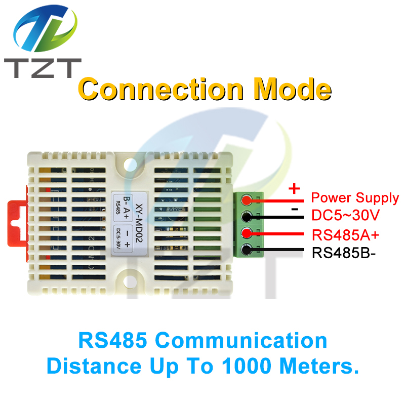 TZT XY-MD02 Temperature and Humidity Transmitter Detection Sensor Module Modbus SHT40 Temperature Sensor RS485 Signal Analog