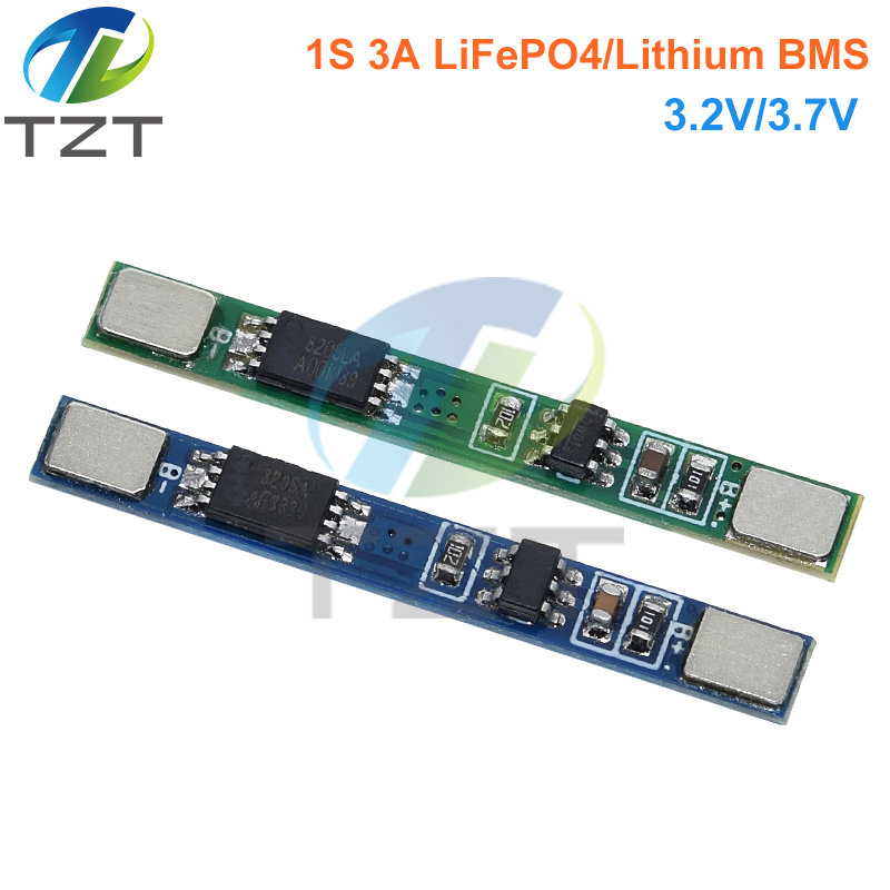 TZT 1PCS 1S 3.2V 3.7V 3A LiFePO4 / Lithium Li-ion BMS PCM Battery Protection Board Pcm For 18650 32650 Battery Packs