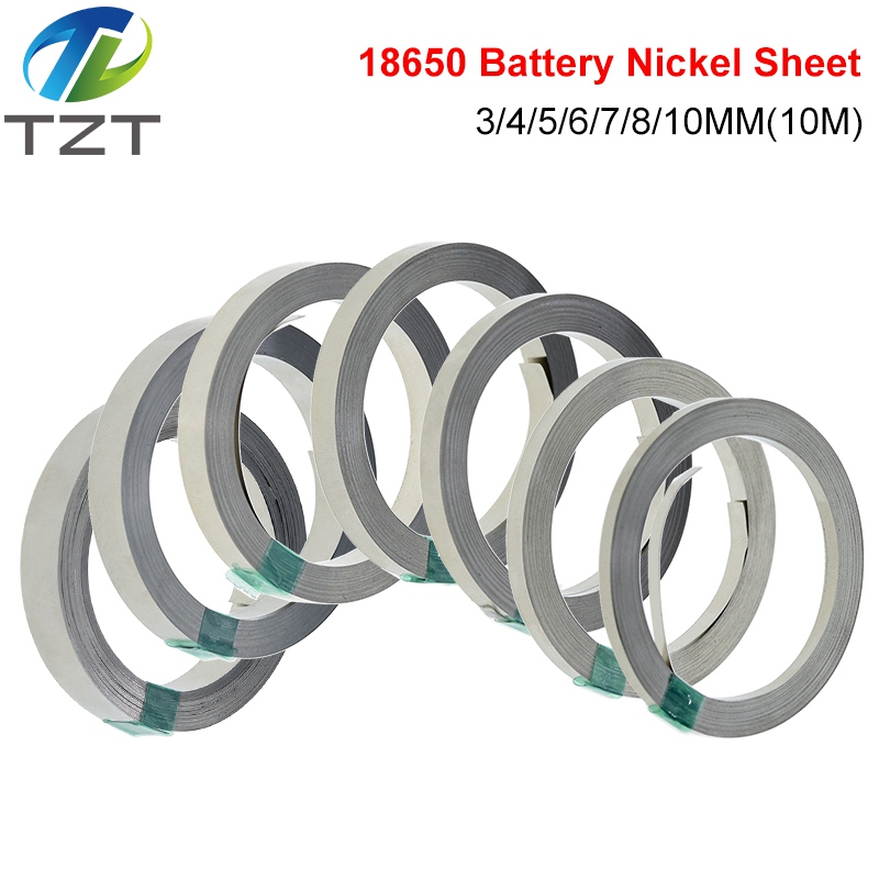 TZT 10m 18650 Li Ion Battery Nickel Sheet Plate Nickel Plated Steel Belt Strip Connector Spot Welding Machine Battery Welders