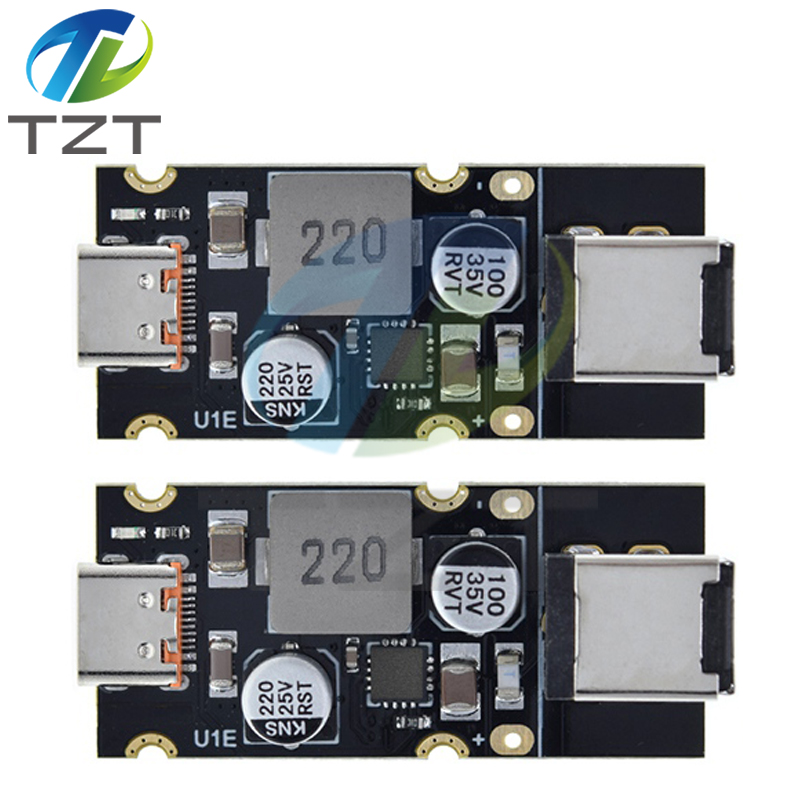 TZT QC4.0 QC3.0 Type-C USB PD65W Fast Charging Adapter Module DC8-32V 3.25A 65W Step Down Module With DC 5.5X2.1 USB With DC 5.5X2.5 USB For Huawei SCP/FCP Apple PD