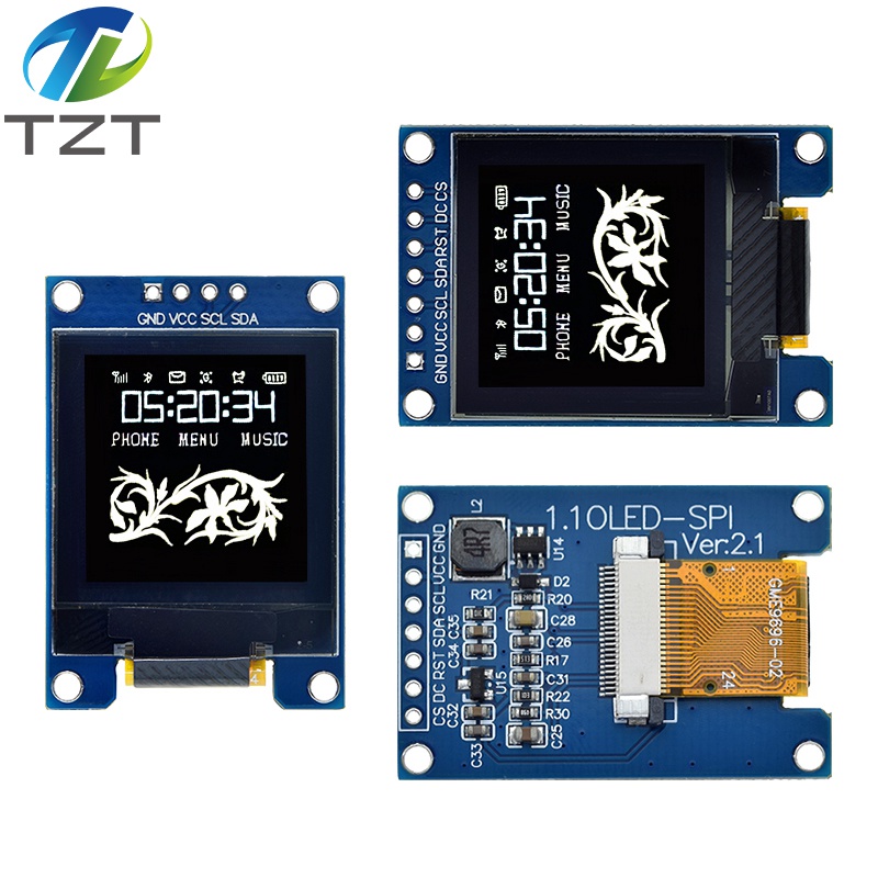 TZT 1.1 Inch OLED Display 96×96 LCD Module Interface SPI SH1107 4PIN / 7PIN LCD 1.1 