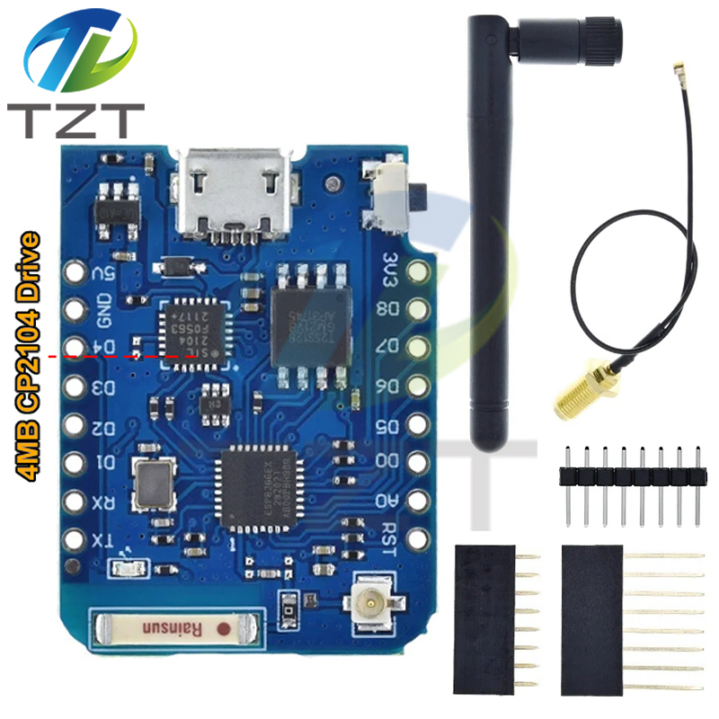 WEMOS D1 Mini Pro 4M 16M Bytes External Antenna Connector NodeMCU Based ESP8266 ESP-8266EX CP2104 WIFI Development Board Micro