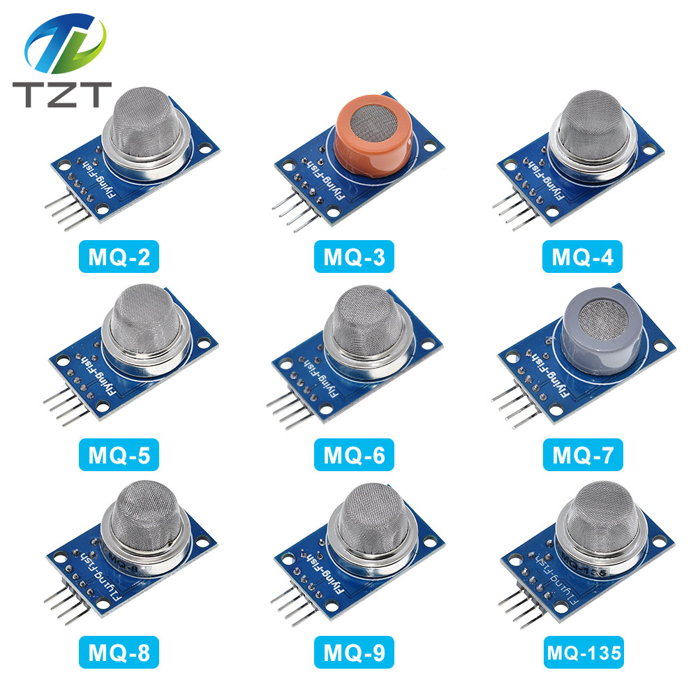 TZT 9 PCS/1 Lot Gas Detection Sensor Module MQ-2 MQ-3 MQ-4 MQ-5 MQ-6 MQ-7 MQ-8 MQ-9 MQ-135 Sensor Module Gas Sensor Starter Kit