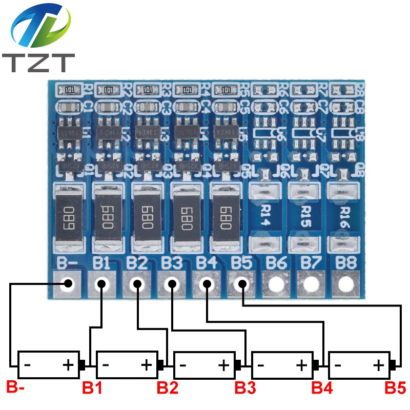 TZT 5S 4.2v li-ion balancer board 18650 21V li-ion balncing full charge battery balance board