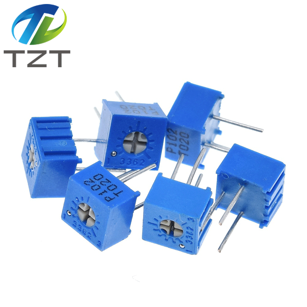 10pcs 3362P 101 201 501 102 202 502 103 203 503 104 204 504 105 Trimpo Trimmer Potentiometer 3362 500R 1K 2K 5K 10K 20K 50K 100K