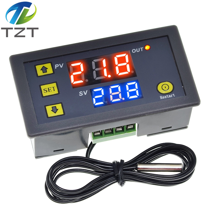 W3230 12V 24V AC110-220V Probe line 20A Digital Temperature Control LED Display Thermostat With Heat/Cooling Control Instrument