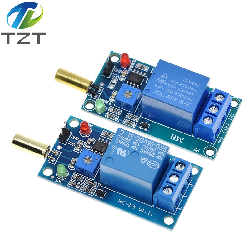 TZT 5V 1 Channel Output Tilt Slant Angle Sensor Relay Module Golden SW520D ball switch tilt sensor module For arduino