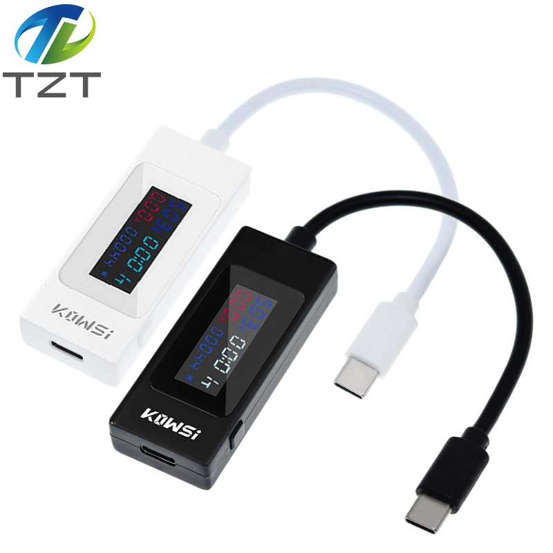 TZT 4-30V 6.5A Voltage Type-C USB-C Tester Current Meter Timing Ammeter Digital Monitor USB Charger Tester Power Meter KWS-065C