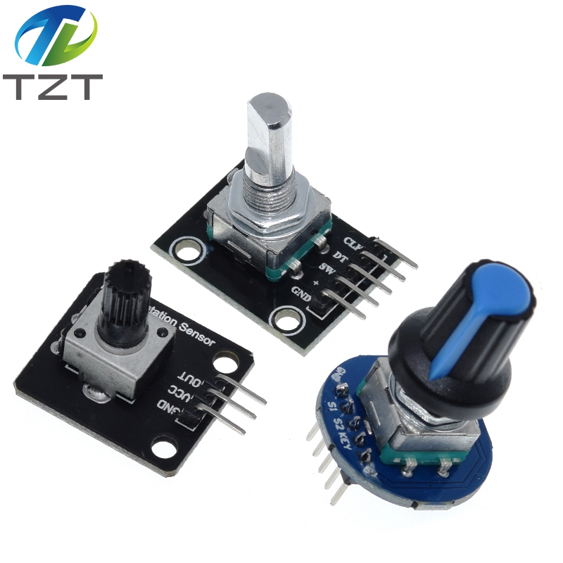 TZT 360 Degrees Rotary Encoder Module Rotary Potentiometer Analog Knob Module KY-040  RV09 Rotary Encoder EC11 Knob Cap