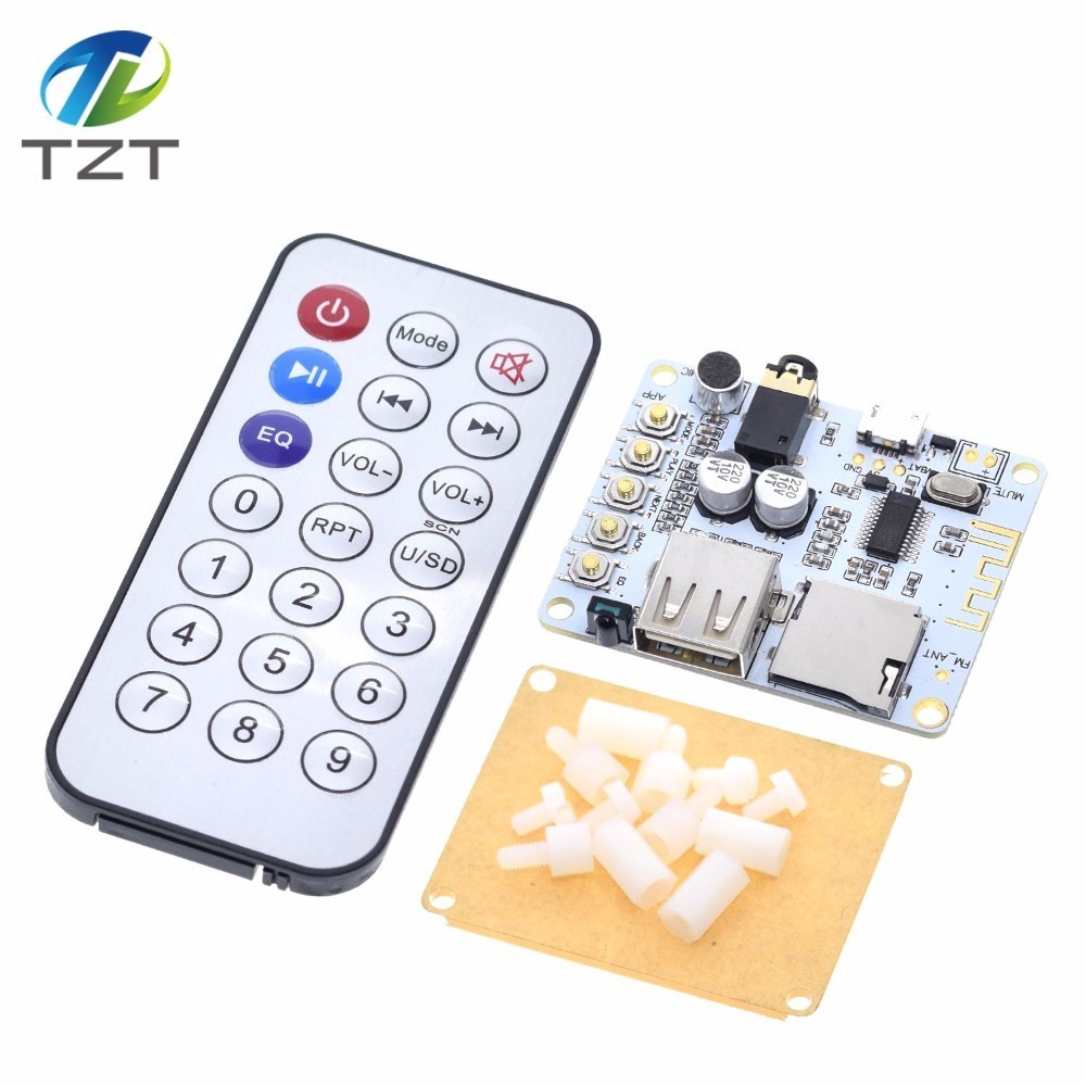 TZT Bluetooth 5.0 Audio Receiver Board With Usb Tf Card Slot Decoding Playback Preamp Output 5v Wireless Stereo Music Module