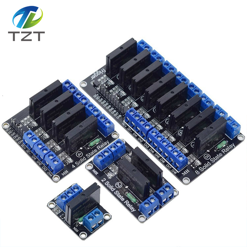 TZT 5V Relay 1 2 4 8 Channel For OMRON SSR High Low Level Solid State Relay Module 250V 2A For Arduino