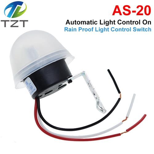 TZT AS-20 DC 12V AC 110V 220V 10A Waterproof Sensitive Auto Photo Switch On/Off Photocell Street LED Light Switch Sensor Switch Tool