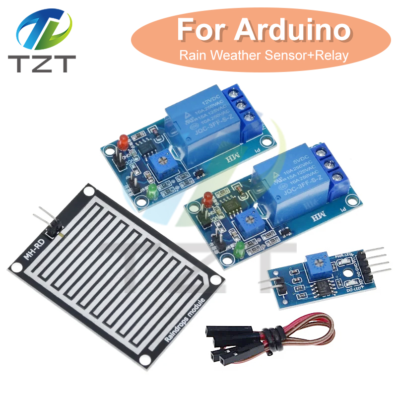 TZT Snow Raindrops Detection Sensor Module Rain Weather Module Humidity For Arduino Relay Control Module Rain Water Sensor