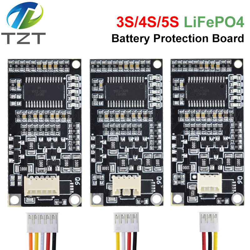 TZT 3S 4S 5S 20A BMS Board 3.7V 4.2V 18650 Ternary Lithium Battery Protection Board/ 3.65V LiFePO4 Battery BMS Board With Balance