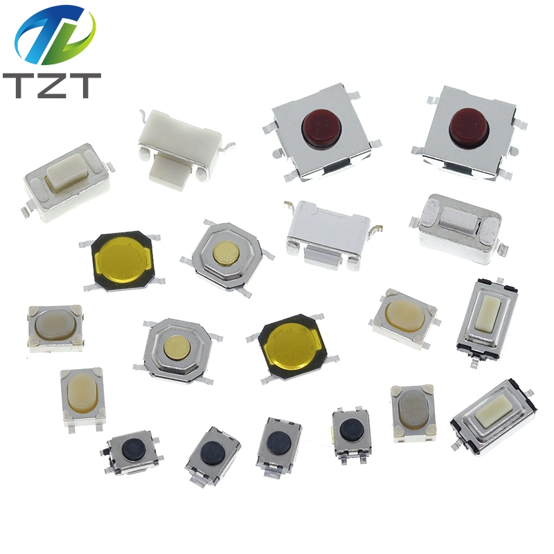 TZT 100PCS 3*6 3*4 4*4 SMD Tactile Tact Push Button Switch 2Pin 4Pin Touch Micro Switch 3x4x2 3x6x4.3 3x6x2.5 3x6x5 4x4x1.5
