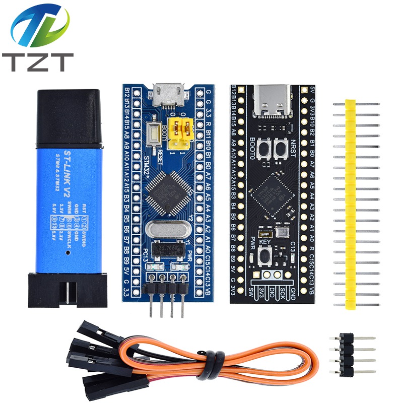 TZT STM32F103C8T6 CH32F103C8T6 ARM STM32 Minimum System Development Board STM32F401 STM32F411 + ST-LINK V2 Download Programmer