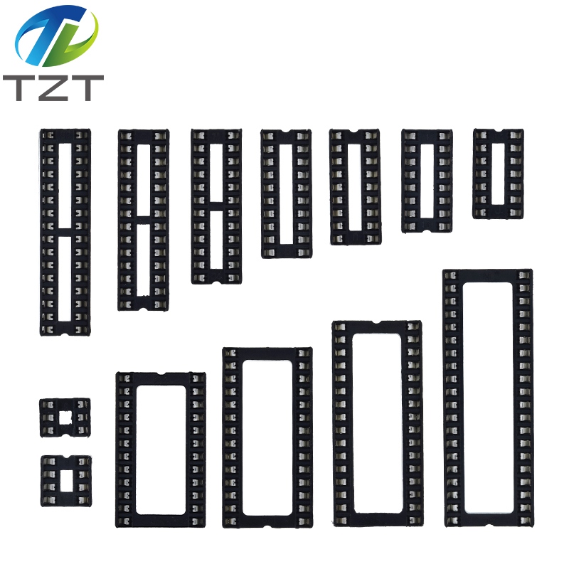 TZT IC seat 6P/8P/14P/16P/18P/20P/24P/28P DIP IC sockets Adaptor Solder Type 28 pin Narrow body DIP Sockets MCU seat 24PIN