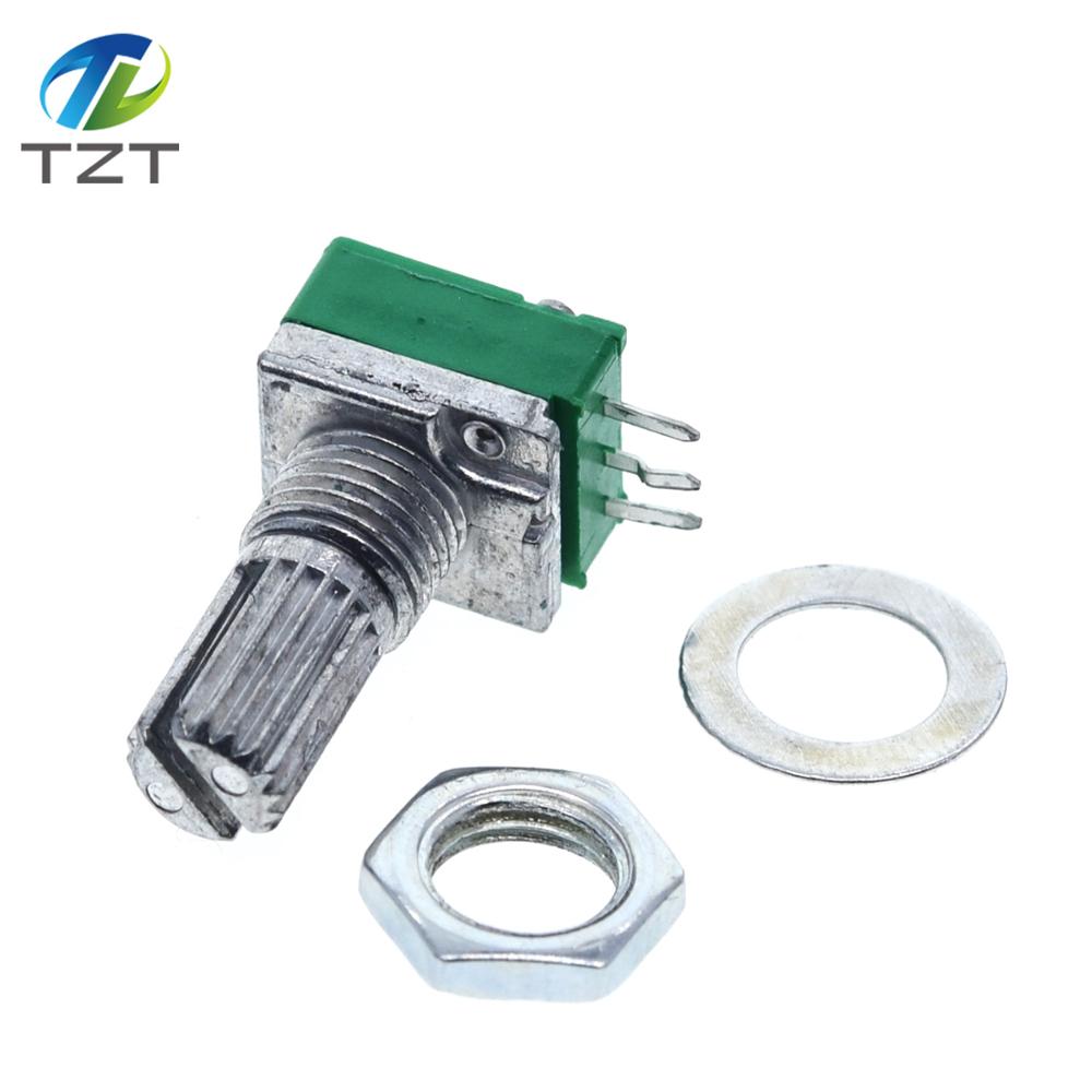 TZT RK097N B5K B10K B20K B50K B100K 5K 10K 20K 50K 100K with a Switch Audio 3pin Shaft 15mm Amplifier Sealing Potentiometer