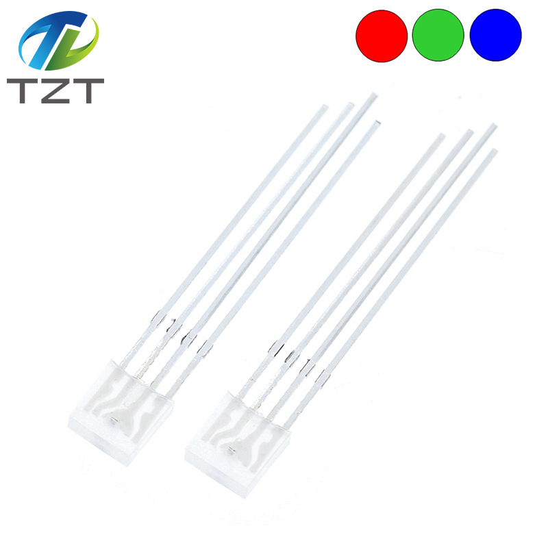TZT Rectangular LEDs 255 Diod RGB LED Diffused Cathode / Anode Square 2*5*5mm Red Green Blue Light Emitting Diodes DIY Diodo