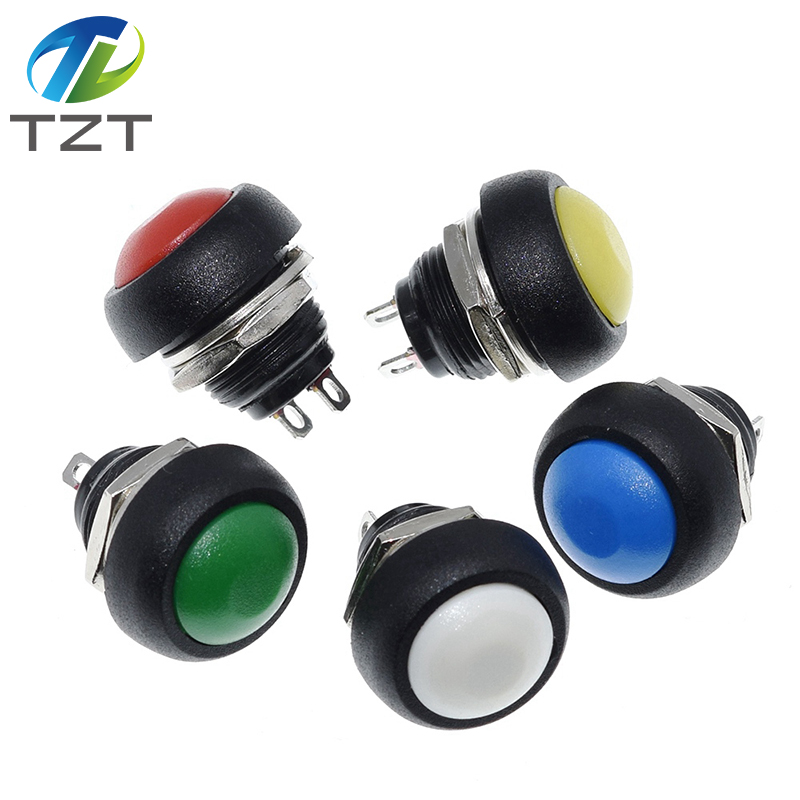TZT Mini 12mm Waterproof Momentary ON/OFF Push Button Round Switch PBS-33B For arduino