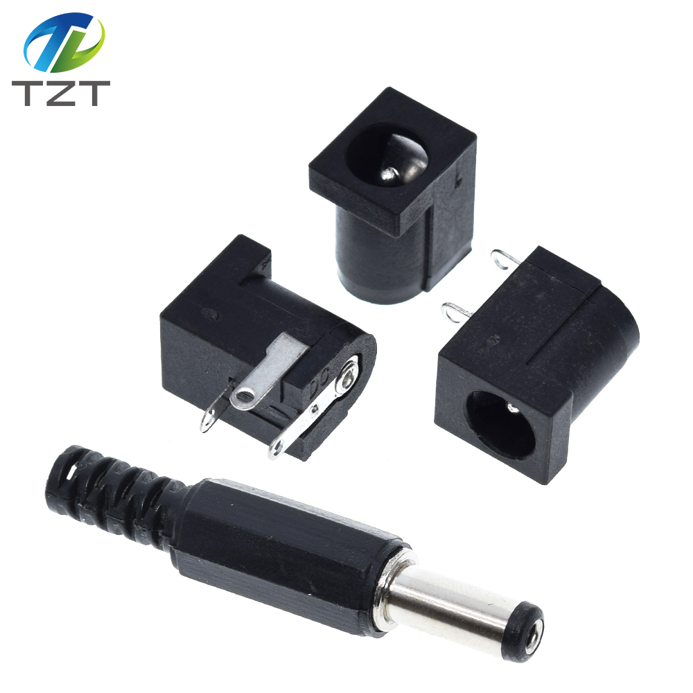 TZT DC-005 Black DC Power Jack Socket Connector DC005 5.5*2.1mm 2.1 socket Round the needle