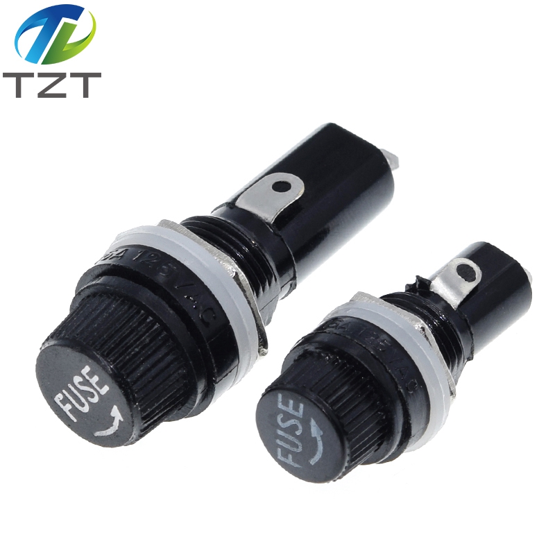 TZT 5*20mm 6*30mm Glass Fuse Holders 5x20 6x30 InsuranceTube Socket Fuse Holder For Insurance Panel Mount Fuse Holder
