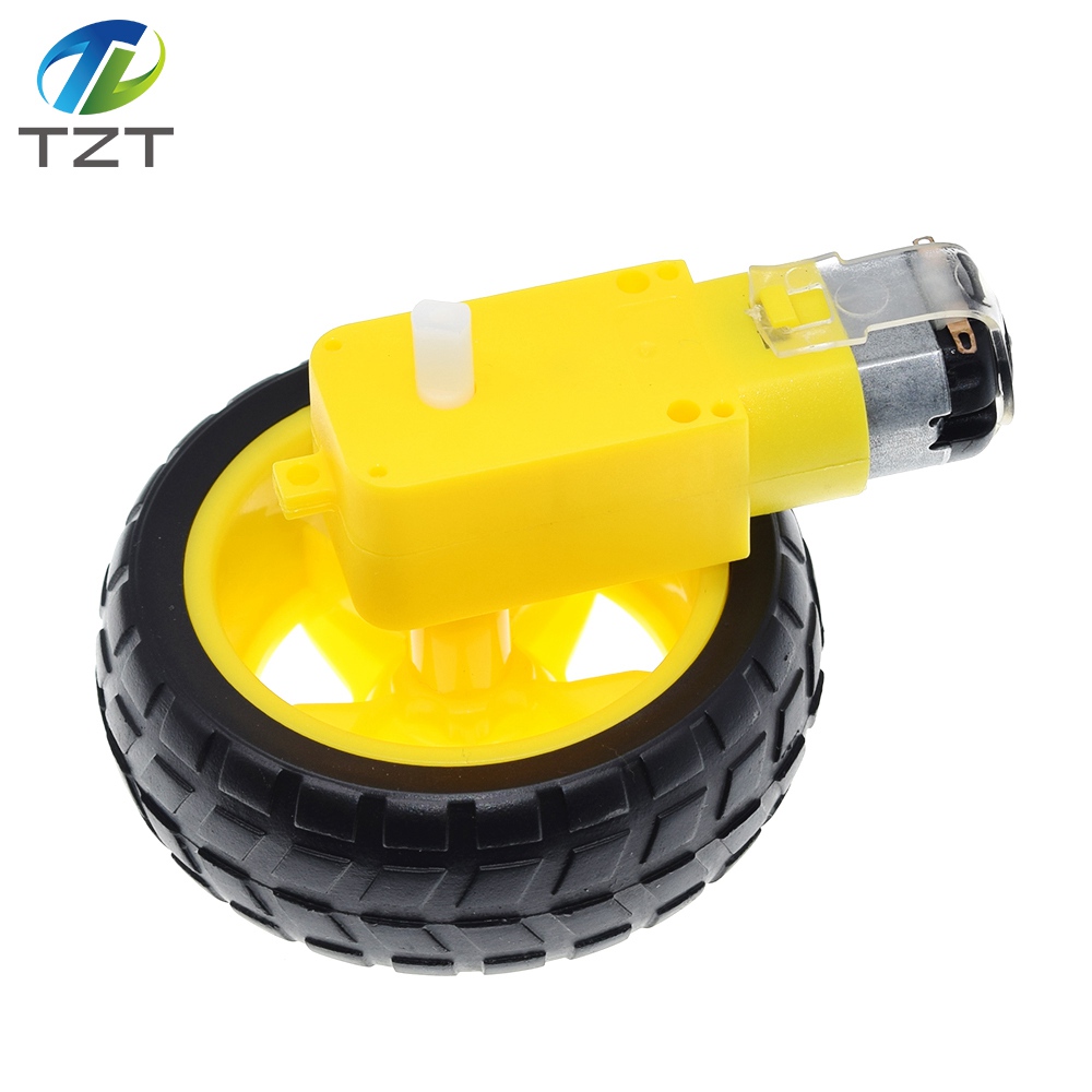 TZT Deceleration DC motor + supporting wheels , a / smart car chassis , motor / robot car wheels Gear Motor with Wheel