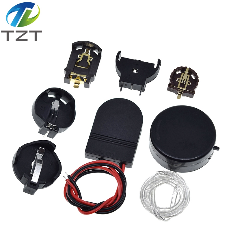 TZT CR2032 CR2025 CR1220 Button Coin Cell Battery Socket Holder Case Cover With ON-OFF Switch 3V 6V Battery Storage Box