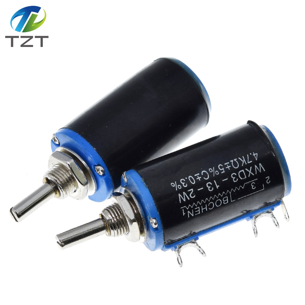 TZT WXD3-13-2W 10K 100/220/470/680 ohm WXD3-13 2W Wirewound Multi-Turn Potentiometer 1K 2.2K 4.7K 5.6K 6.8K 47K 100K Potentiometer