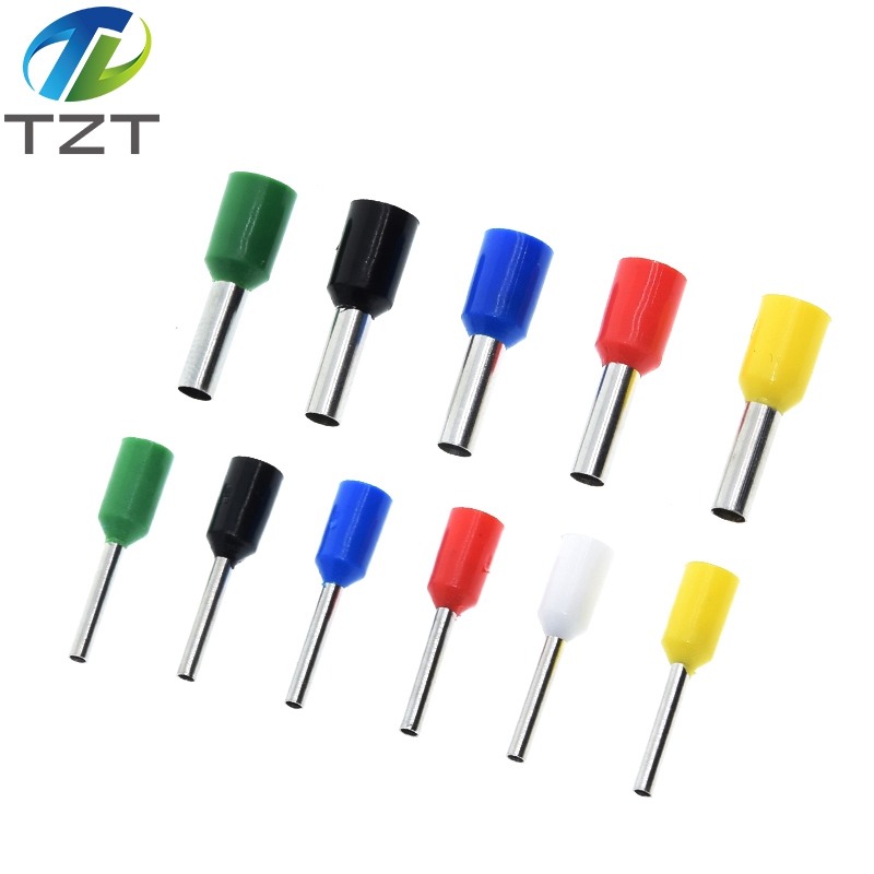 TZT E0508 E2508 Tubular Wire Cold Pressure Connector Electrical Terminals Cable Crimps Wire Ferrules 22AWG Wire VE0508 VE2508